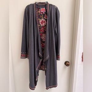 Johnny Was Wrap Cardigan L Sweatshirt EUC